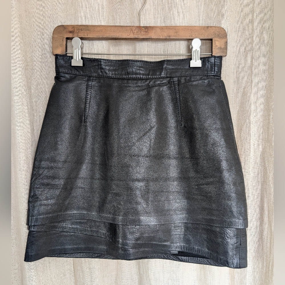 Vintage Leather Mini Skirt